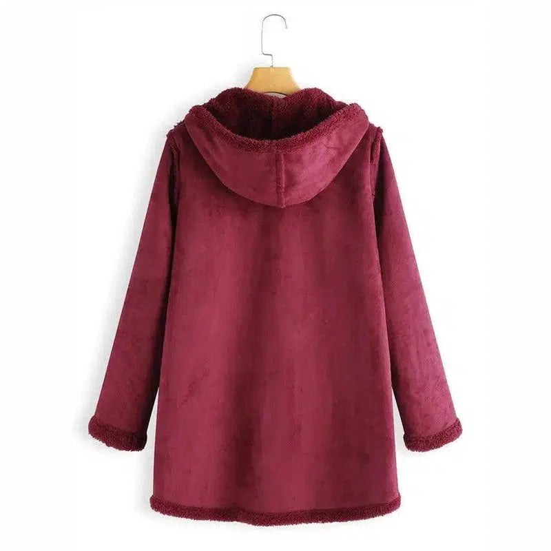 Winter Pocket Warm Plush Hooded Coat-3