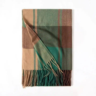 Winter Scarf Women Shawl Thickening Warm Fringe-Army Green-11