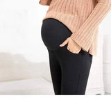 Winter three layer Plush Maternity Pants-Black-2