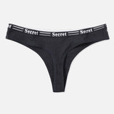 Women's Cotton Panties Thong Panties-Dark gray-3