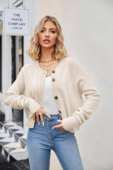 Women's Fashion Loose Retro Single Row Button Coat-Apricot-4