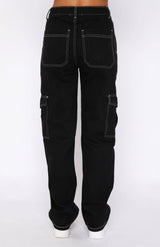 Women's Fashion Stitching Straight Multi-pocket Cargo Pants-7