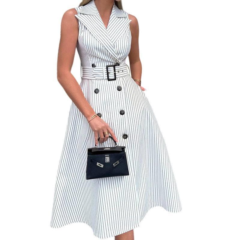 Women's Fashion Tailored Collar Dress-4