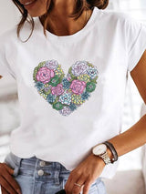 Women's Loose 3D Pattern T-shirt-Q103-8