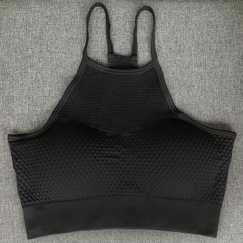 Women's Medium Support Cross Back Wirefree Removable Cups-Black-6