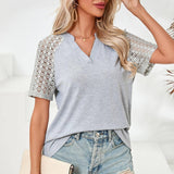 Women's Top Sleeve V-neck-1