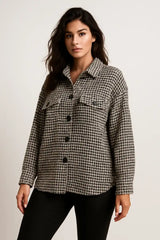 Giacca button-up da donna in tweed con tasche