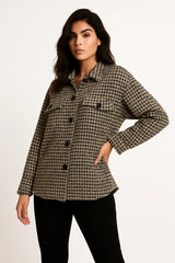 Giacca button-up da donna in tweed con tasche