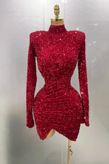 Red Sequin Mini Dress