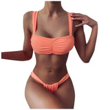 Solid color split bikini swimsuit-1