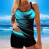 Solid color split swimsuit-1